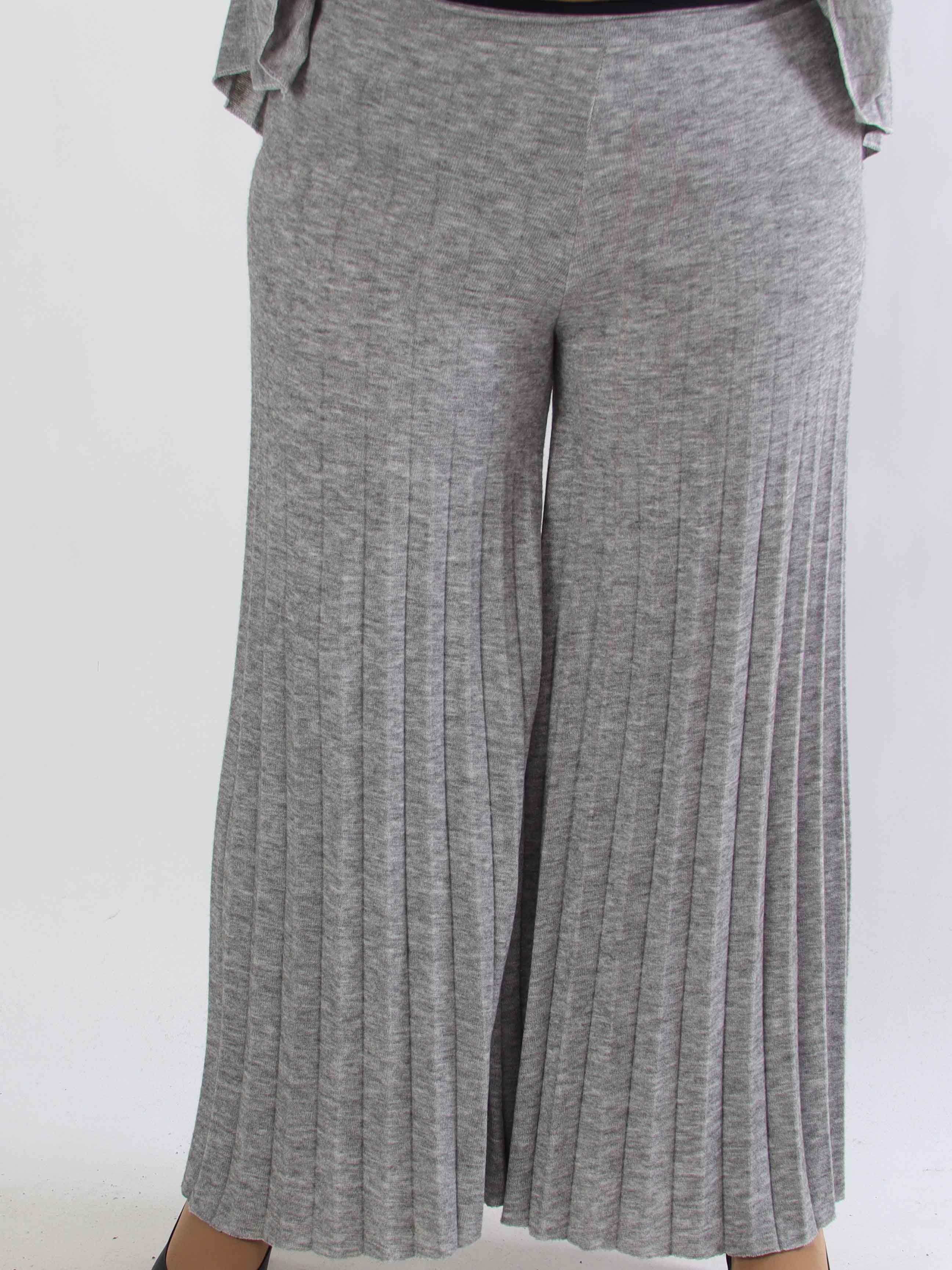 Anita Pants - Bløde og elegante plisserede plus size strikbukser